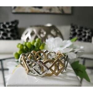 💘Pick 3 For $15 Gold & Silver Geometeric Stretch Bracelet New